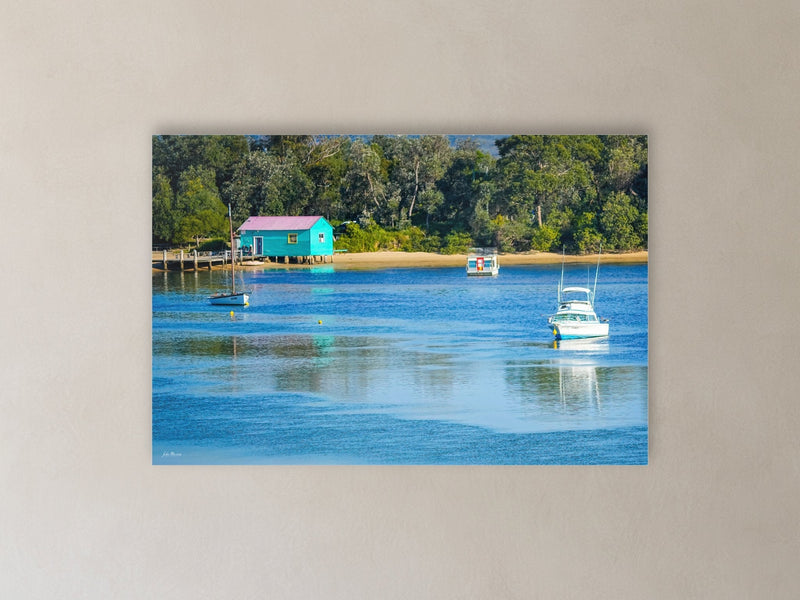 Mitchies Jetty print in acrylic in a hallway