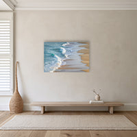 Tura Beach Waves acrylic panel wall art in a hallway