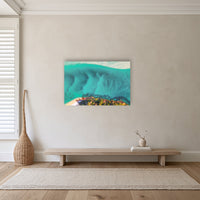 Pambula River Bird's Eye View acrylic panel wall art in a hallway