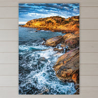 Tathra Rocks acrylic panel wall art in a coastal bedroom