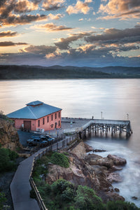Tathra Wharf at dusk above a silver, silk-smooth sea — fine art print