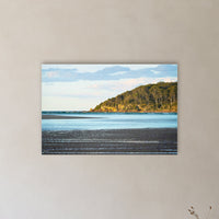 Pambula River Sea Entrance acrylic panel wall art in a hallway