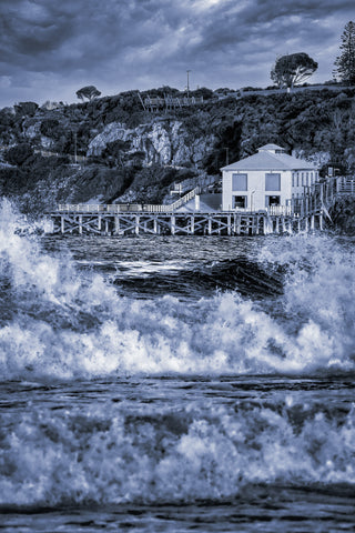 Tathra Wharf and Waves — Black & White Wall Art | NSW