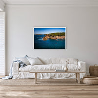 Terrace Beach in a white frame without a mat, on a lounge room wall