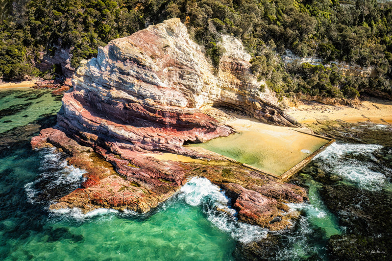 Aslings Beach Rock Pool — Aerial Wall Art | Eden NSW