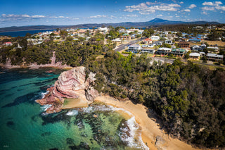 Aslings Beach from the Air — Wall Art | Eden NSW