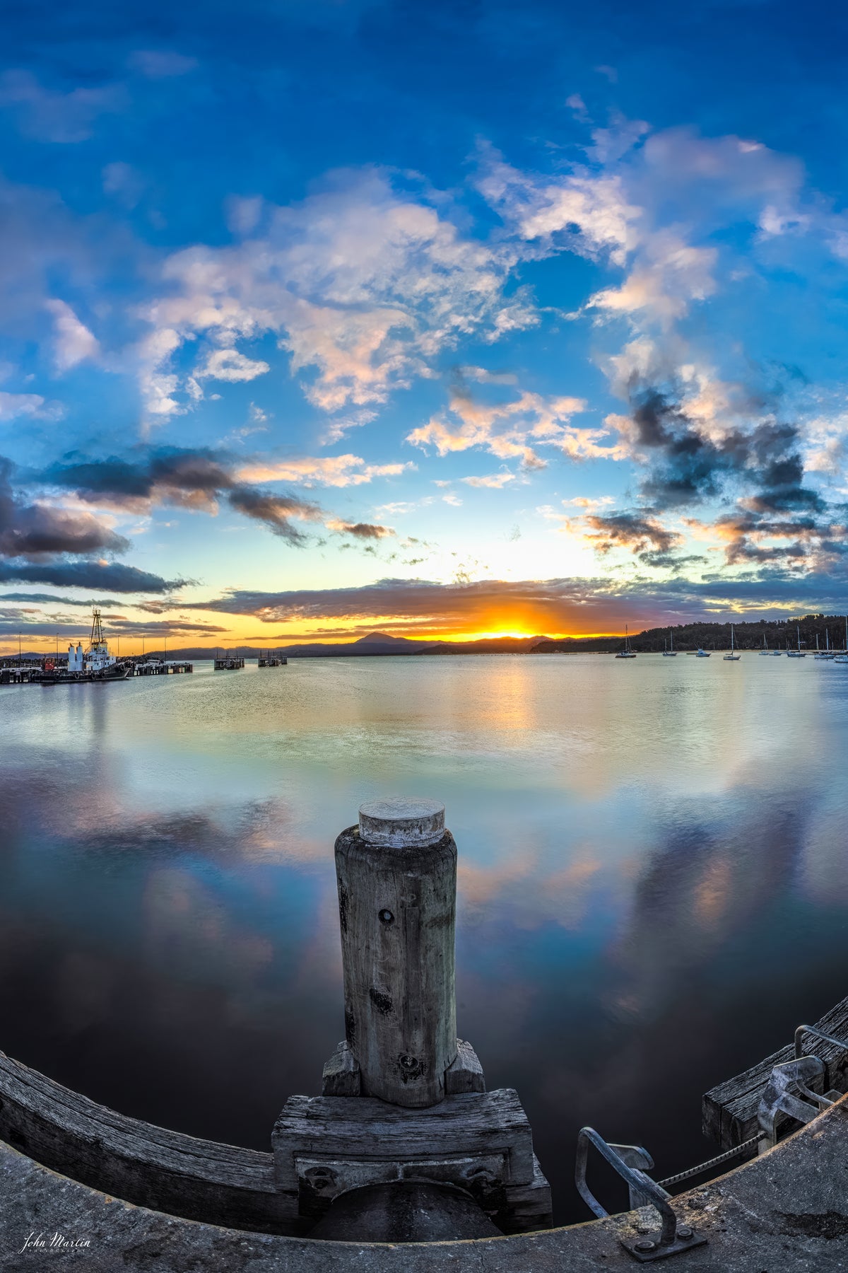 Sunset over Twofold Bay seen from Eden Wharf — fine art print