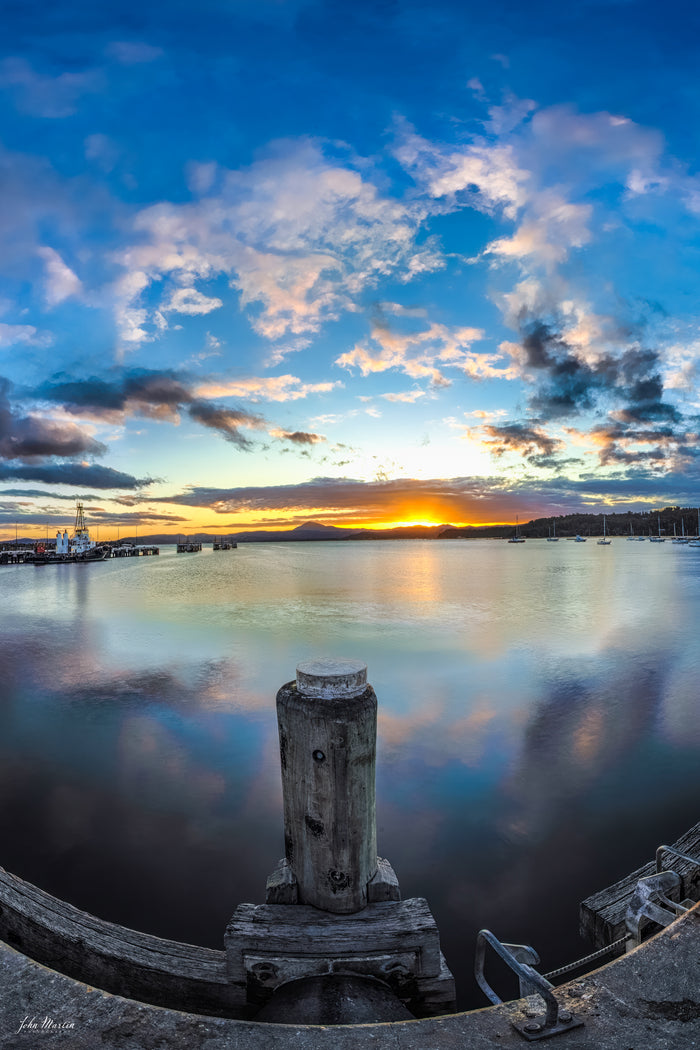 Sunset over Twofold Bay seen from Eden Wharf — fine art print