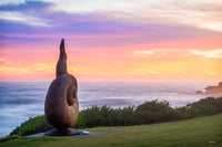 The Tide Spiral sculpture at dawn on the Short Point headland, Merimbula — fine art print