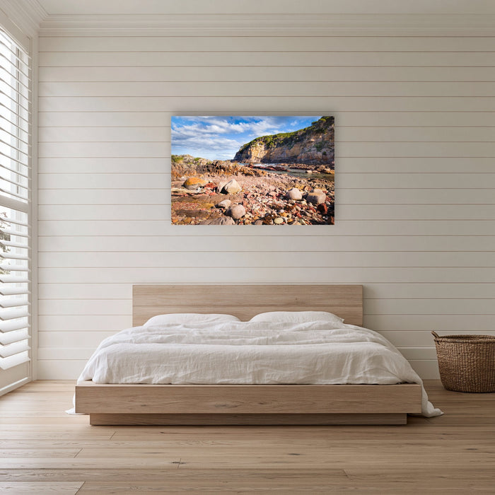 Lennards Island acrylic panel wall art in a bedroom