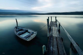 Little Boat at Fishpen Jetty — Artistic Treatment Wall Art | Merimbula NSW