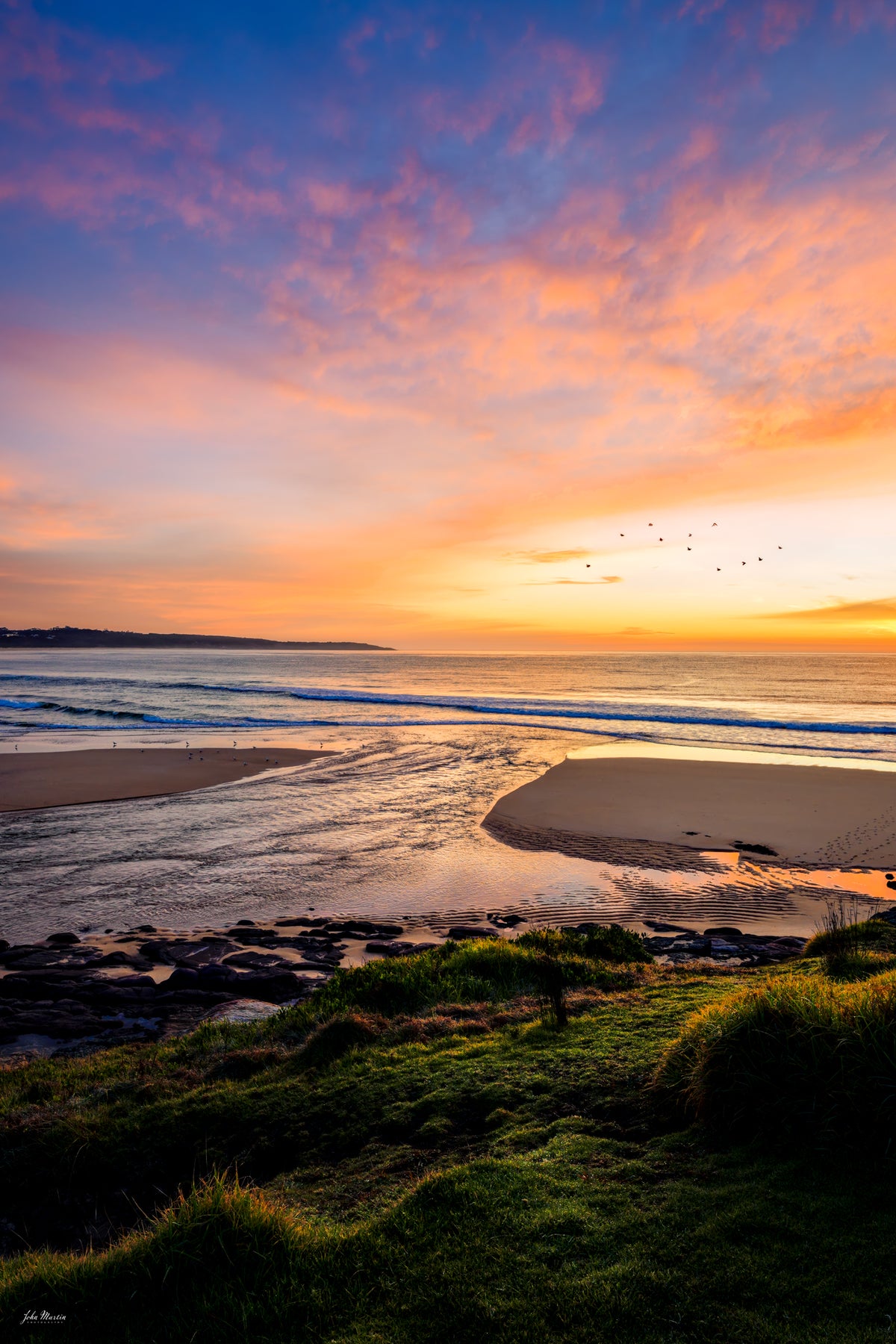 Dawn at the Short Point back lake opening, Merimbula — fine art print