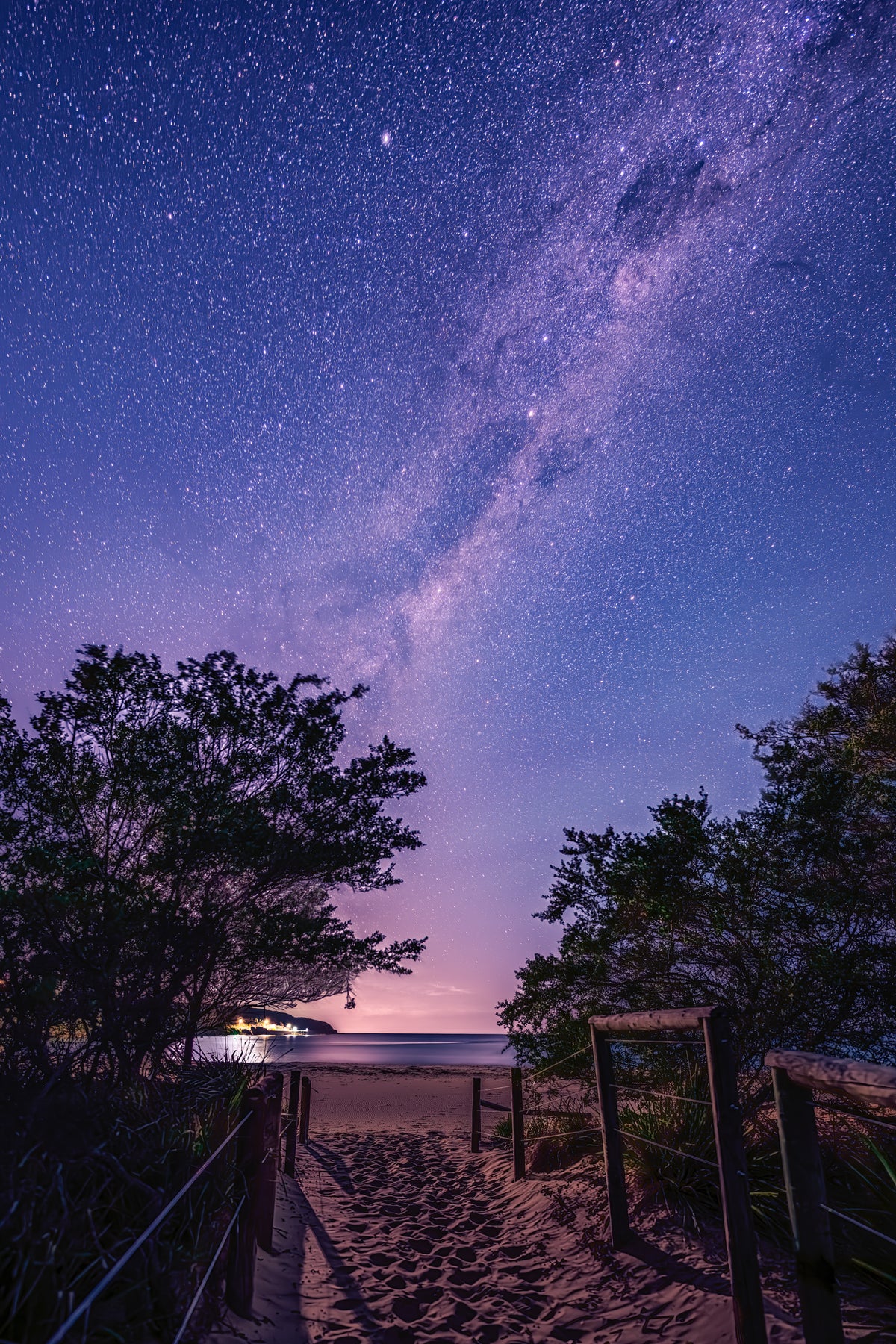 The Milky Way arching above Main Beach, Merimbula — fine art print