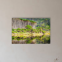 Bournda Lagoon's Serenity acrylic panel wall art in a hallway