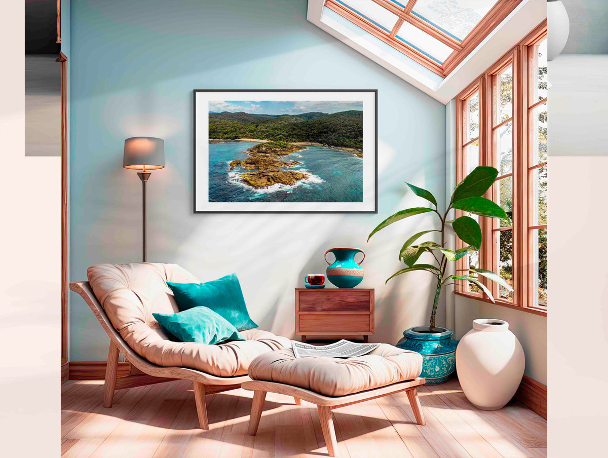 Mimosa Rocks in black frame wall art