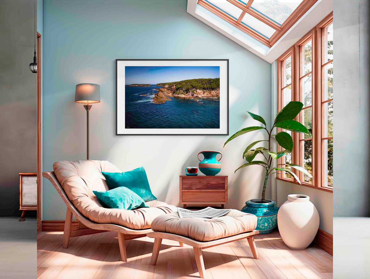 Terrace Beach in black frame wall art