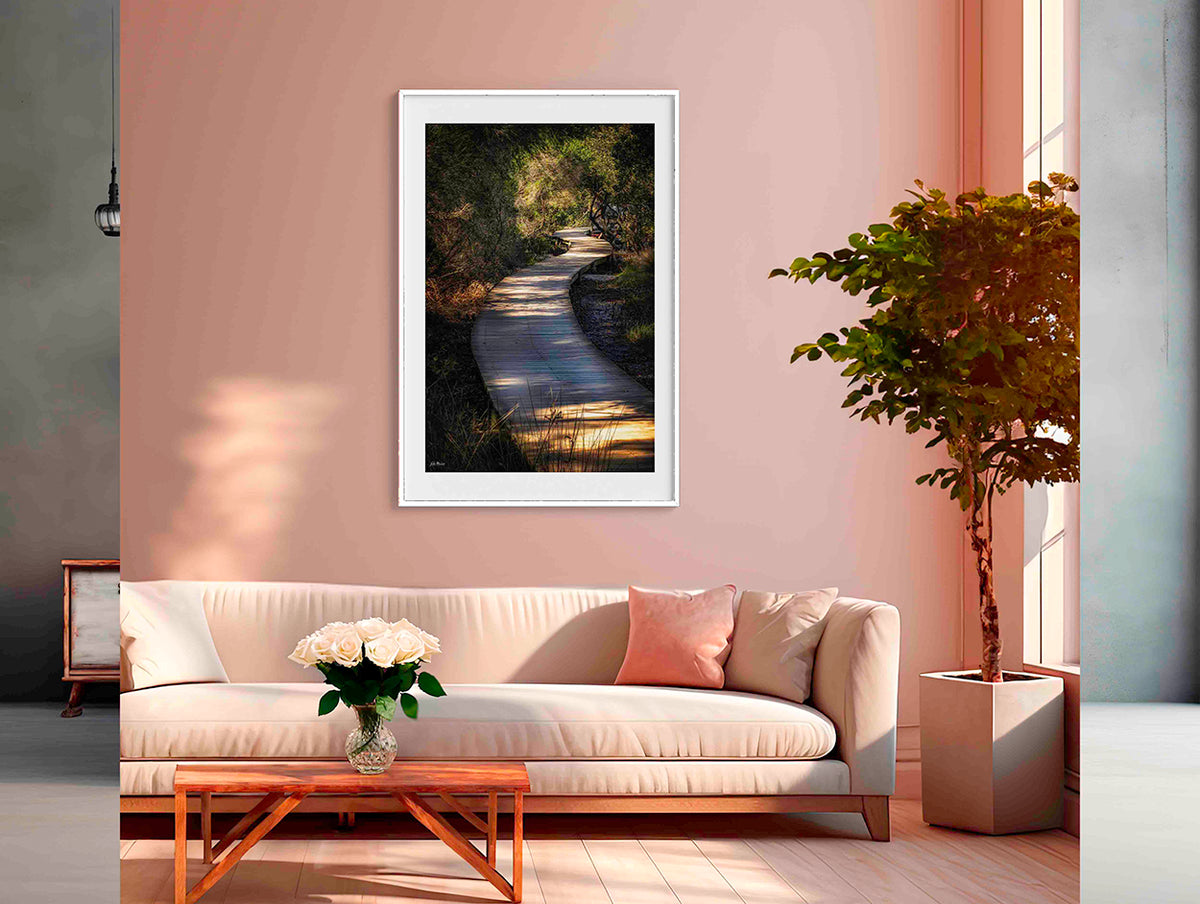 Merimbula Boardwalk Two in white frame