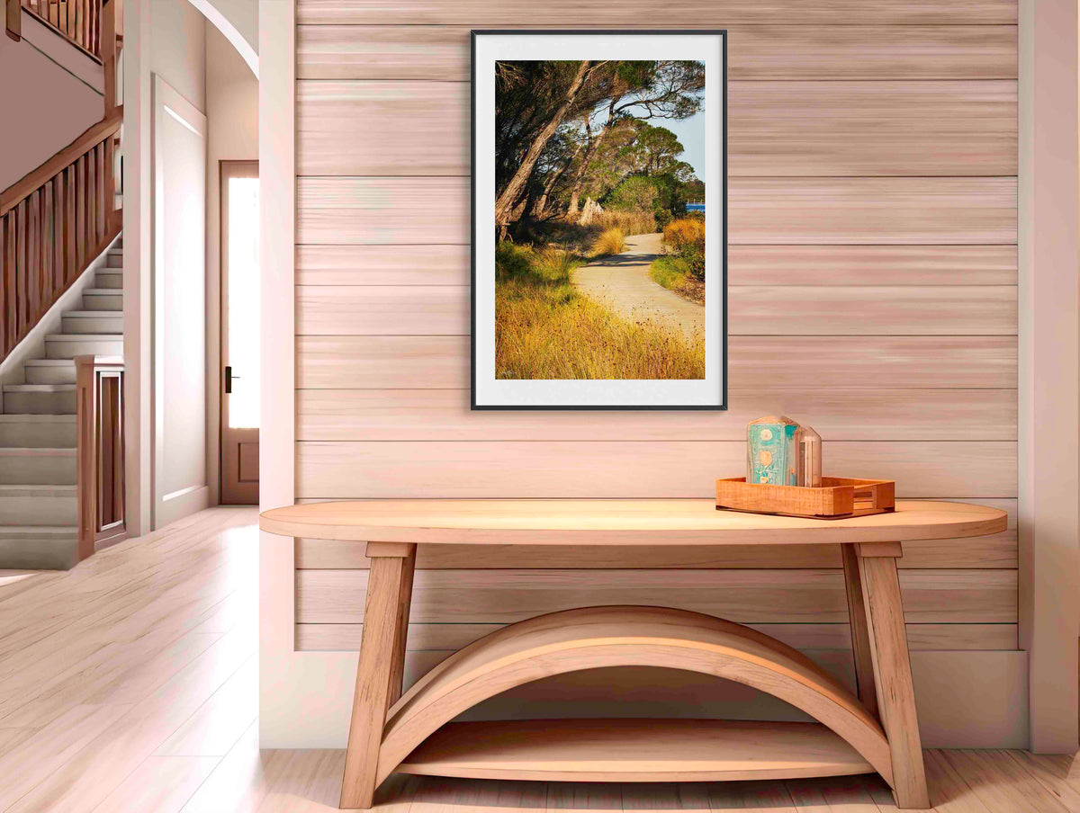 Merimbula Boardwalk Three in black frame