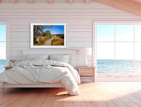 Merimbula Boardwalk Five in white frame wall art