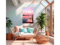 Miss Behavin wall art — game fishing boat at sunrise, Merimbula Marina NSW