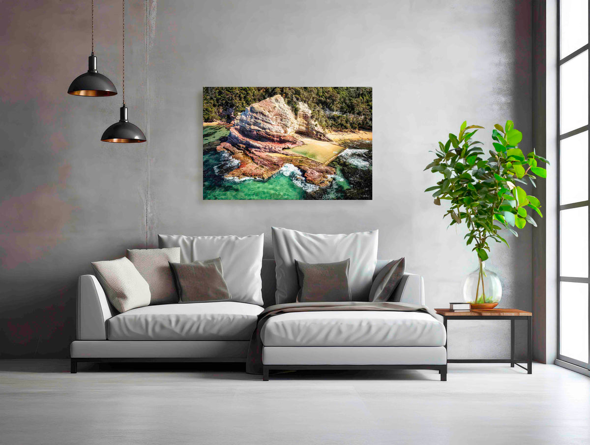 Aslings Beach Rock Pool acrylic panel wall art