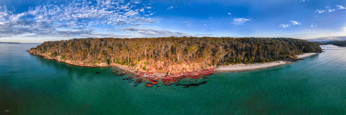 Barmouth Beach Pambula super wide panorama, Far South Coast NSW