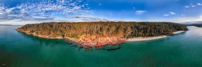 Barmouth Beach Pambula super wide panorama, Far South Coast NSW
