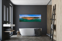 Barmouth Beach Pambula aerial view in timber frame, Beowa National Park NSW