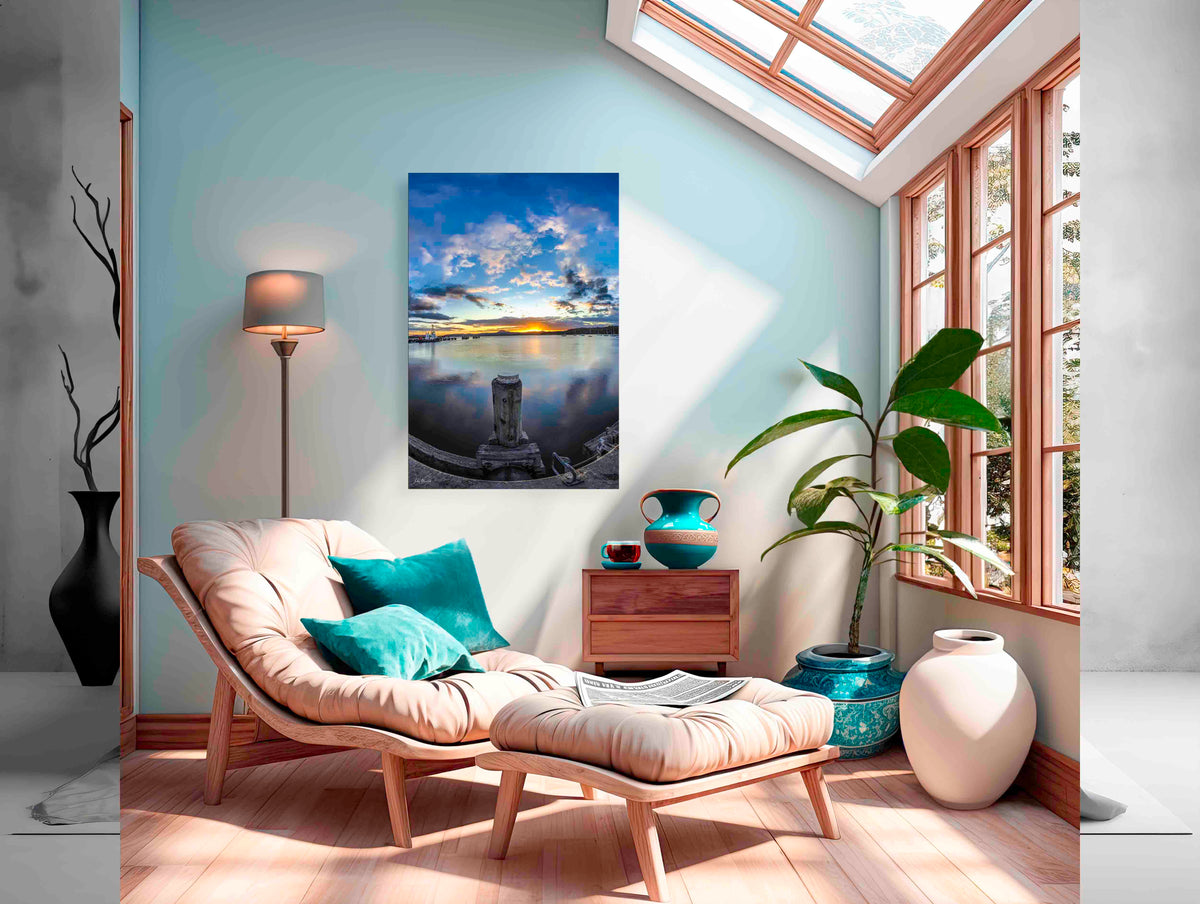 Eden Wharf Sunset acrylic panel print