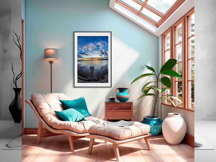 Eden Wharf Sunset wall art — pink clouds reflected in Twofold Bay, Far South Coast NSW