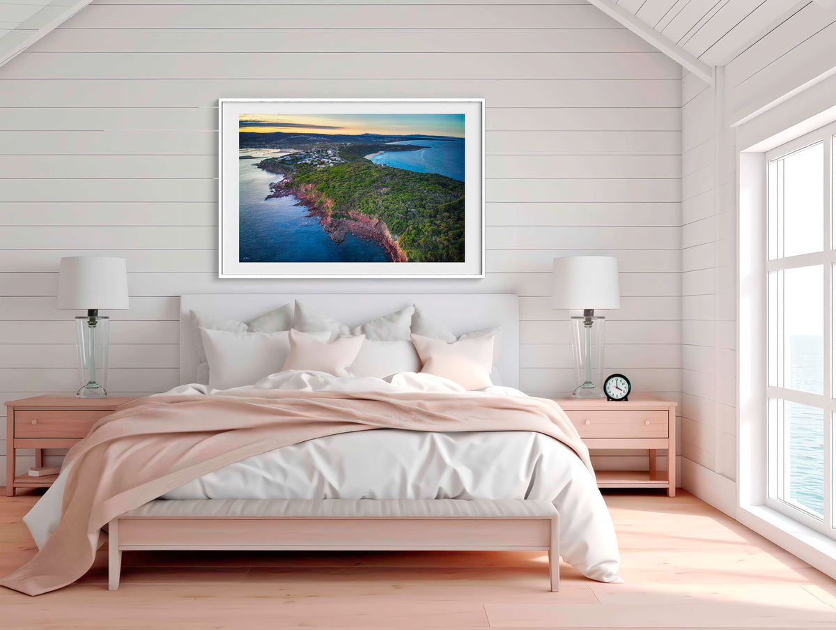 Long Point Merimbula in white frame wall art