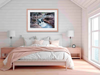 Biamanga waterfall in timber frame wall art
