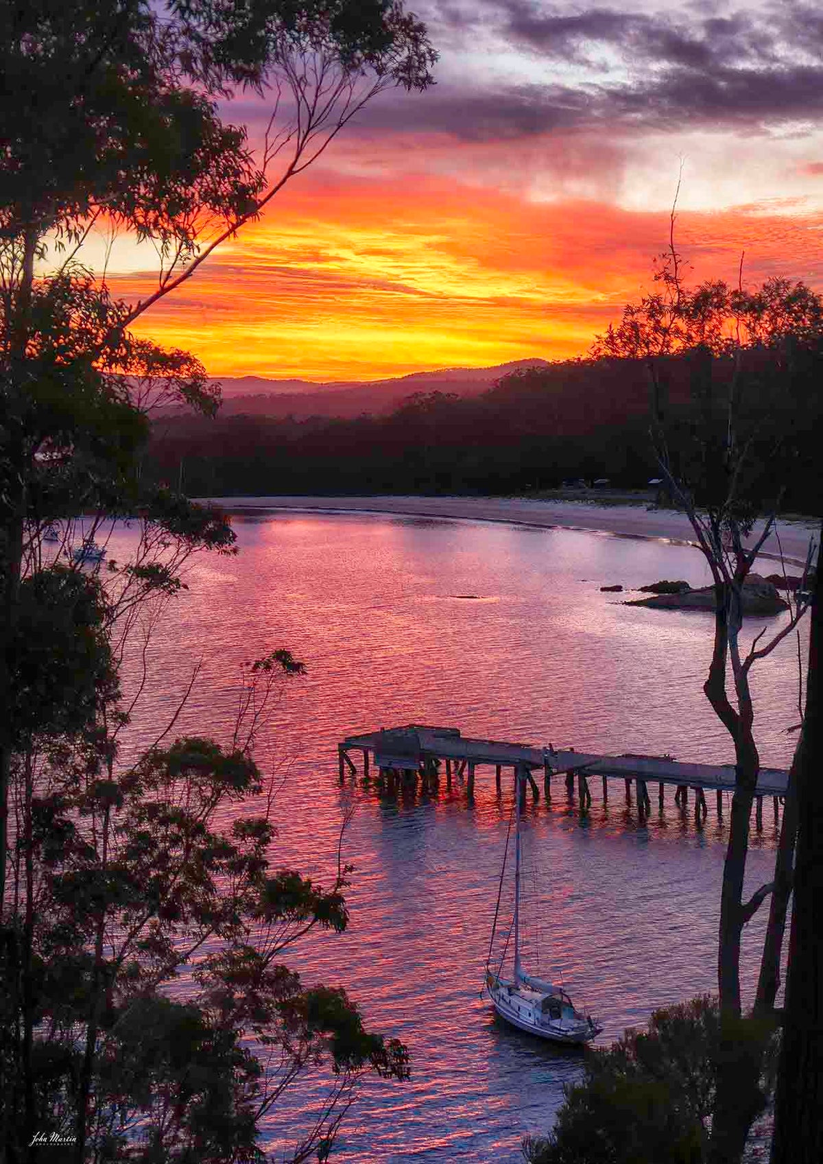 Cattle Bay Eden harbour sunset print, Sapphire Coast NSW