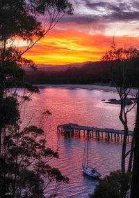 Cattle Bay Eden harbour sunset print, Sapphire Coast NSW