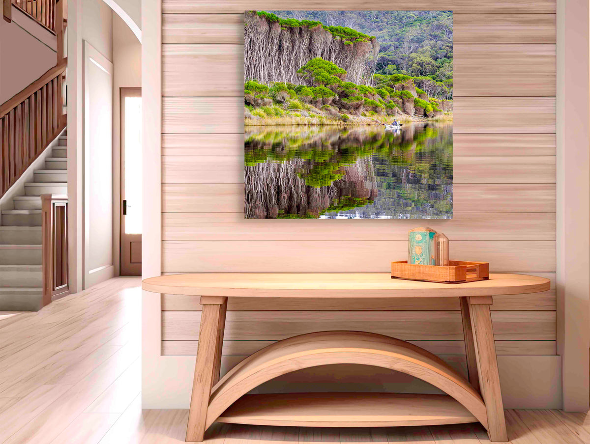 Fisherman Bournda Lagoon acrylic panel print