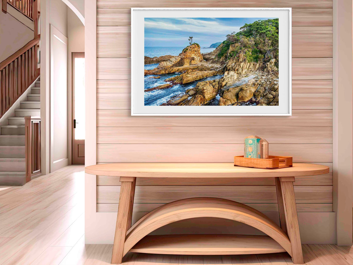 Lone Tree Cuttagee in white frame wall art