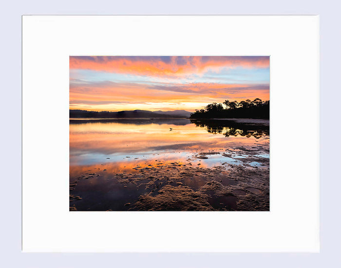 Mat print 16x20 — Top Lake at sunset, Merimbula NSW Sapphire Coast