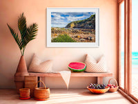Lennards Island Pambula in white frame wall art