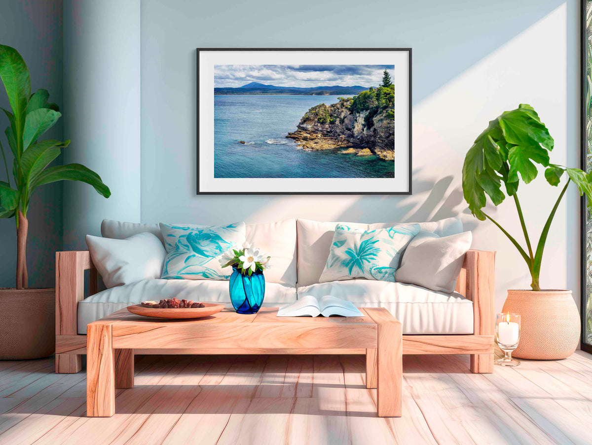 Eden Twofold Bay in black frame wall art