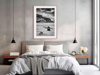 Merimbula Wharf B&W in timber frame wall art