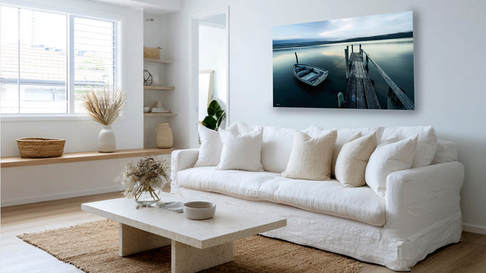 Little Boat at Fishpen Jetty — Artistic Treatment Wall Art | Merimbula NSW