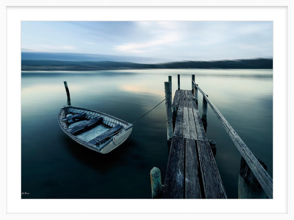 Little Boat at Fishpen Jetty — Artistic Treatment Wall Art | Merimbula NSW