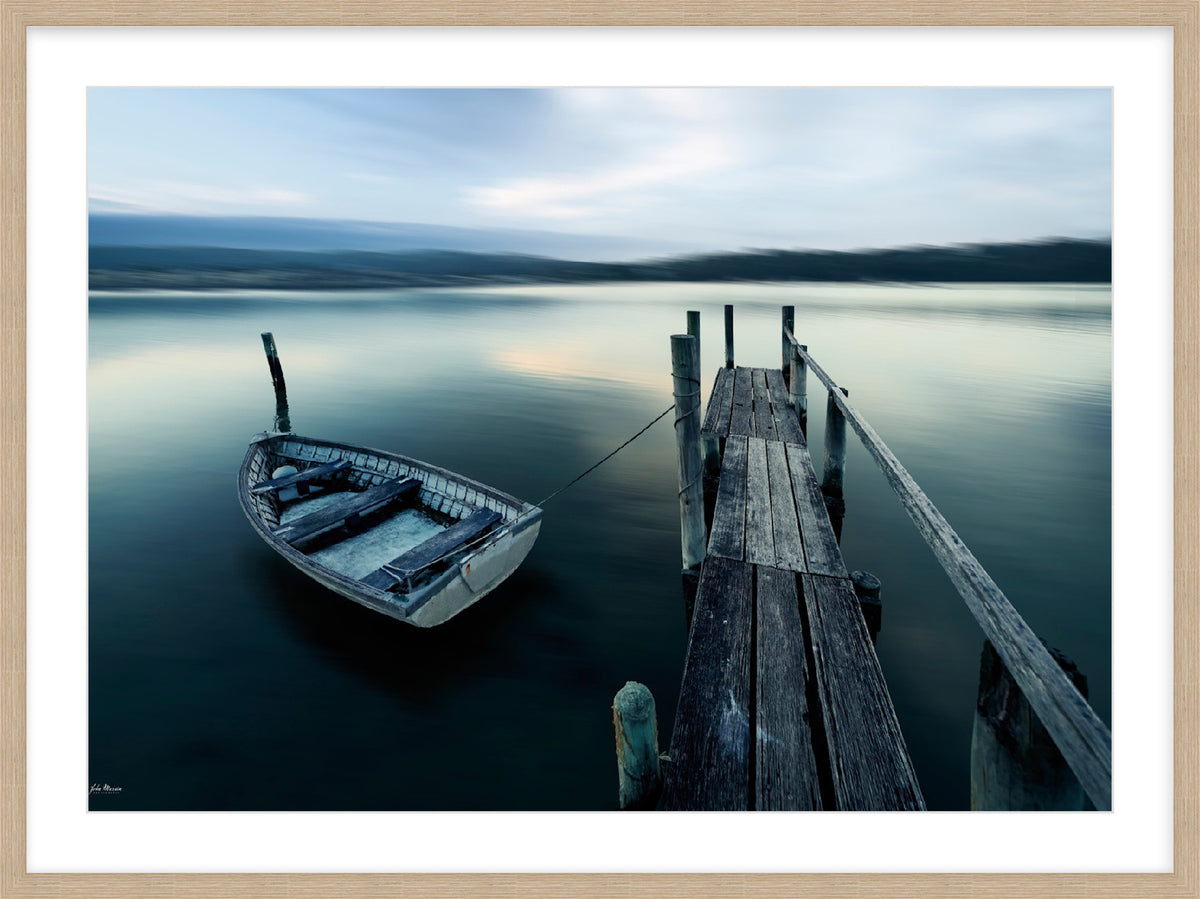 Little Boat at Fishpen Jetty — Artistic Treatment Wall Art | Merimbula NSW