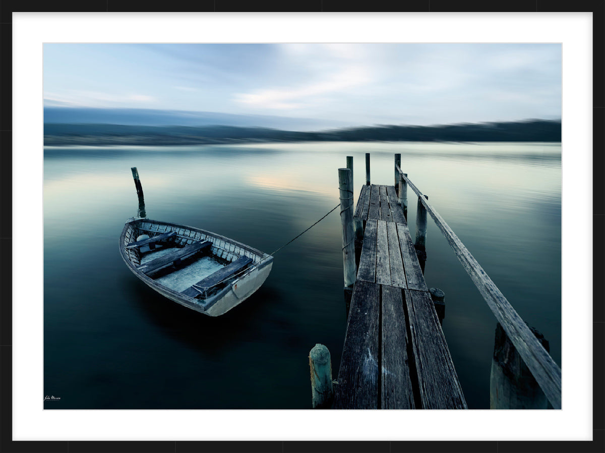 Little Boat at Fishpen Jetty — Artistic Treatment Wall Art | Merimbula NSW
