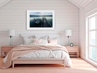 Little Boat Fishpen Jetty in white frame