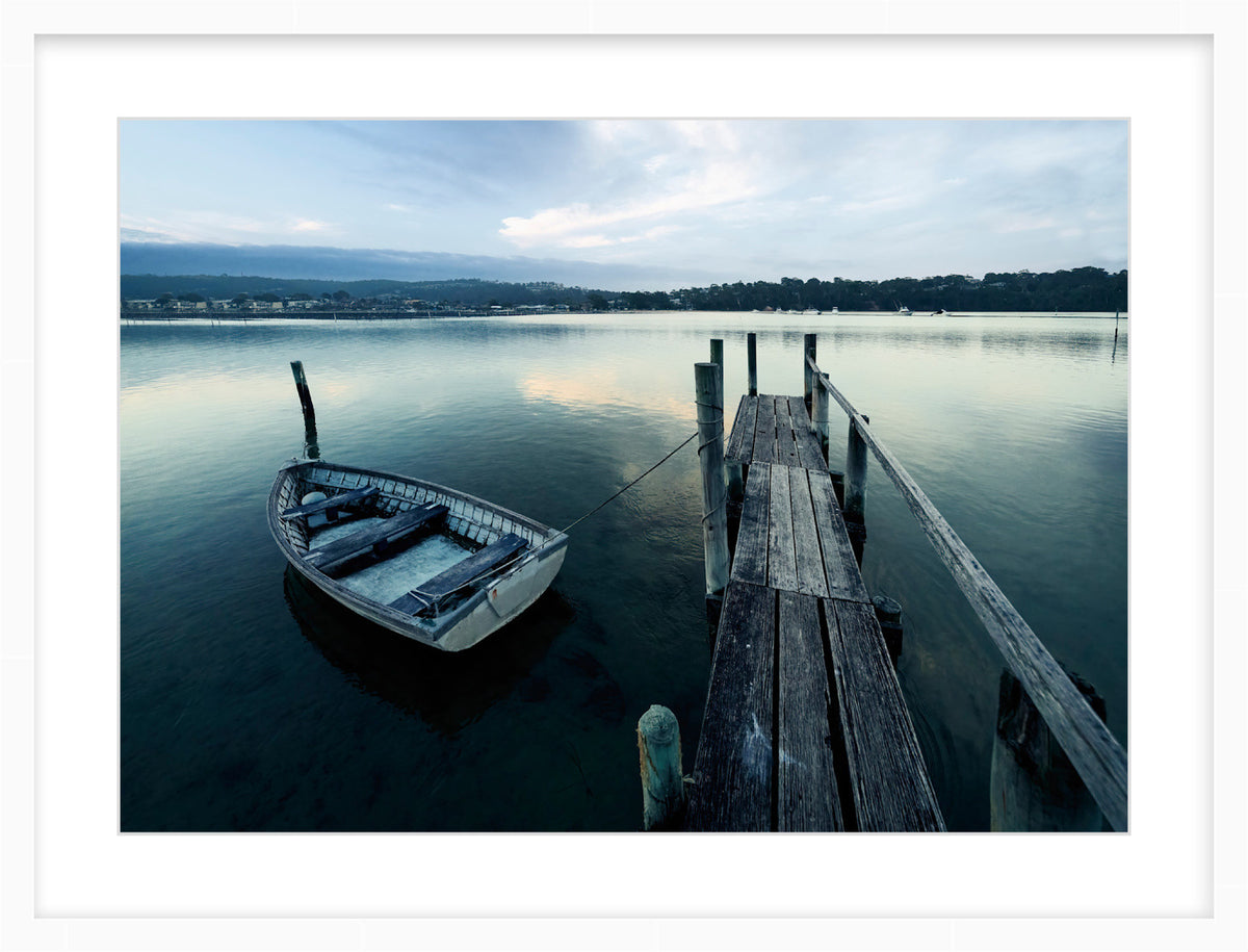Little Boat at Fishpen Jetty — Artistic Treatment Wall Art | Merimbula NSW