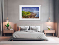 Green Cape Lighthouse in white frame wall art