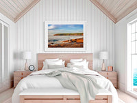 Short Point Sunrise in white frame wall art