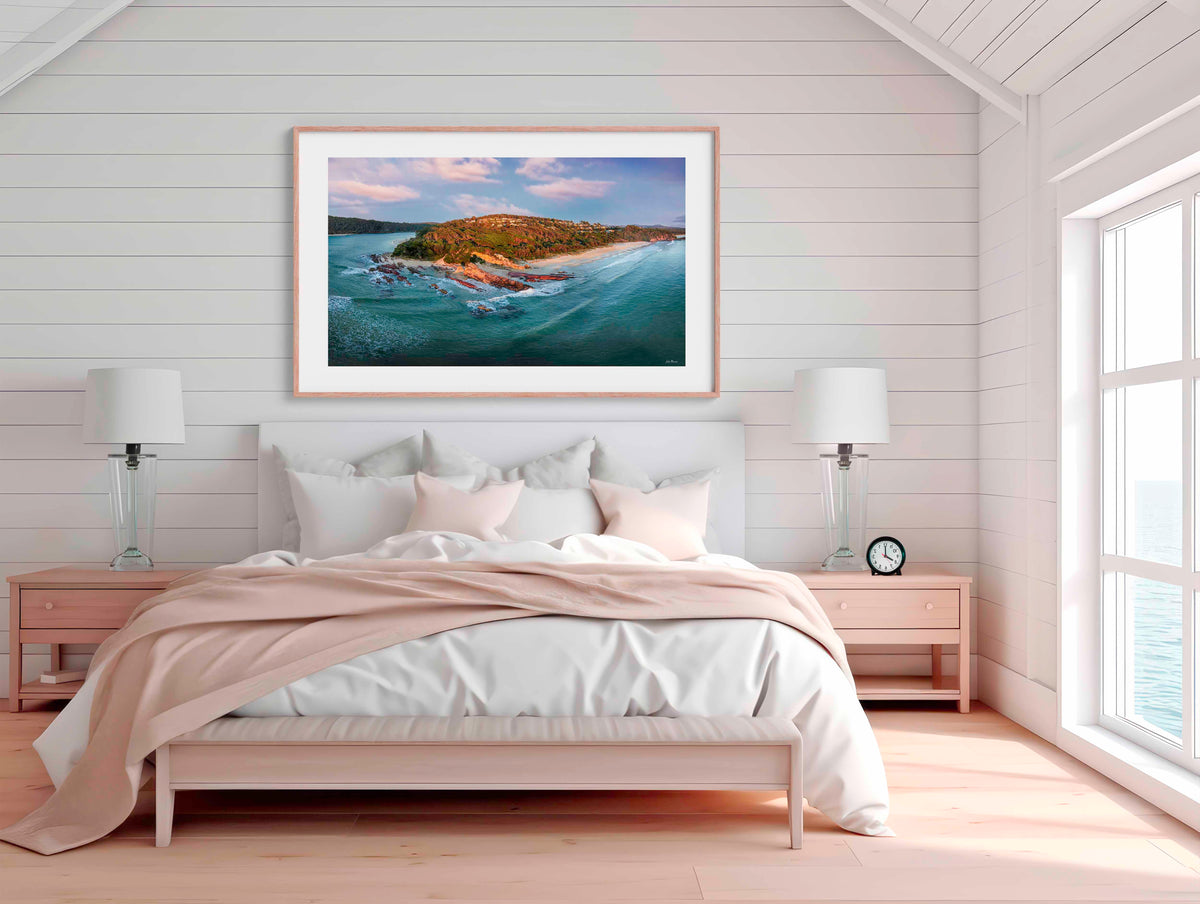 Pambula Beach seascape in timber frame