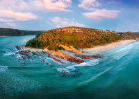 Pambula Beach from the ocean acrylic block print, NSW